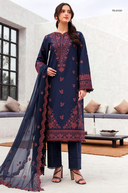BAREEZE 3 PC EMBROIDERED LAWN