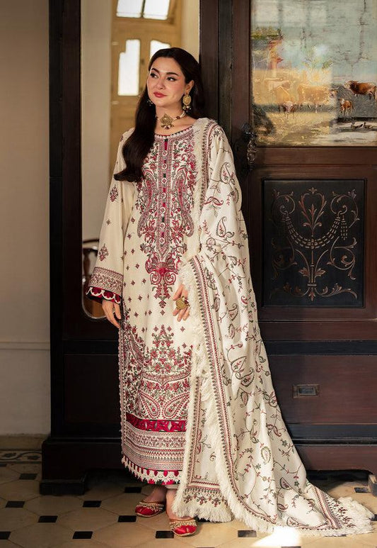 FULLY Embroidered LAWN 3Pc With Nino karra Printed Dupatta