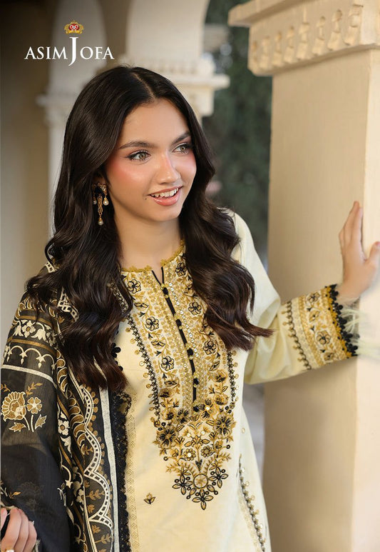 ASIM JOFA Embroidered LAWN 3Pc With Nino karra Printed Dupatta