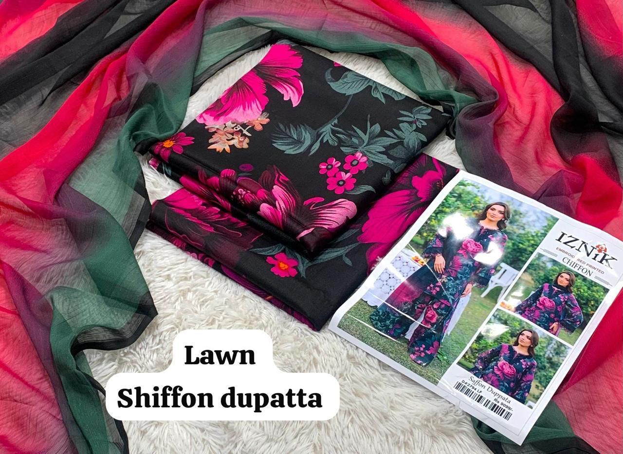 IZNIK 3 pc printed Lawn