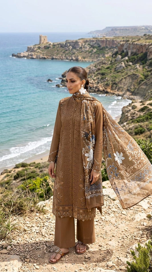 3 PC EMBROIDERED LAWN