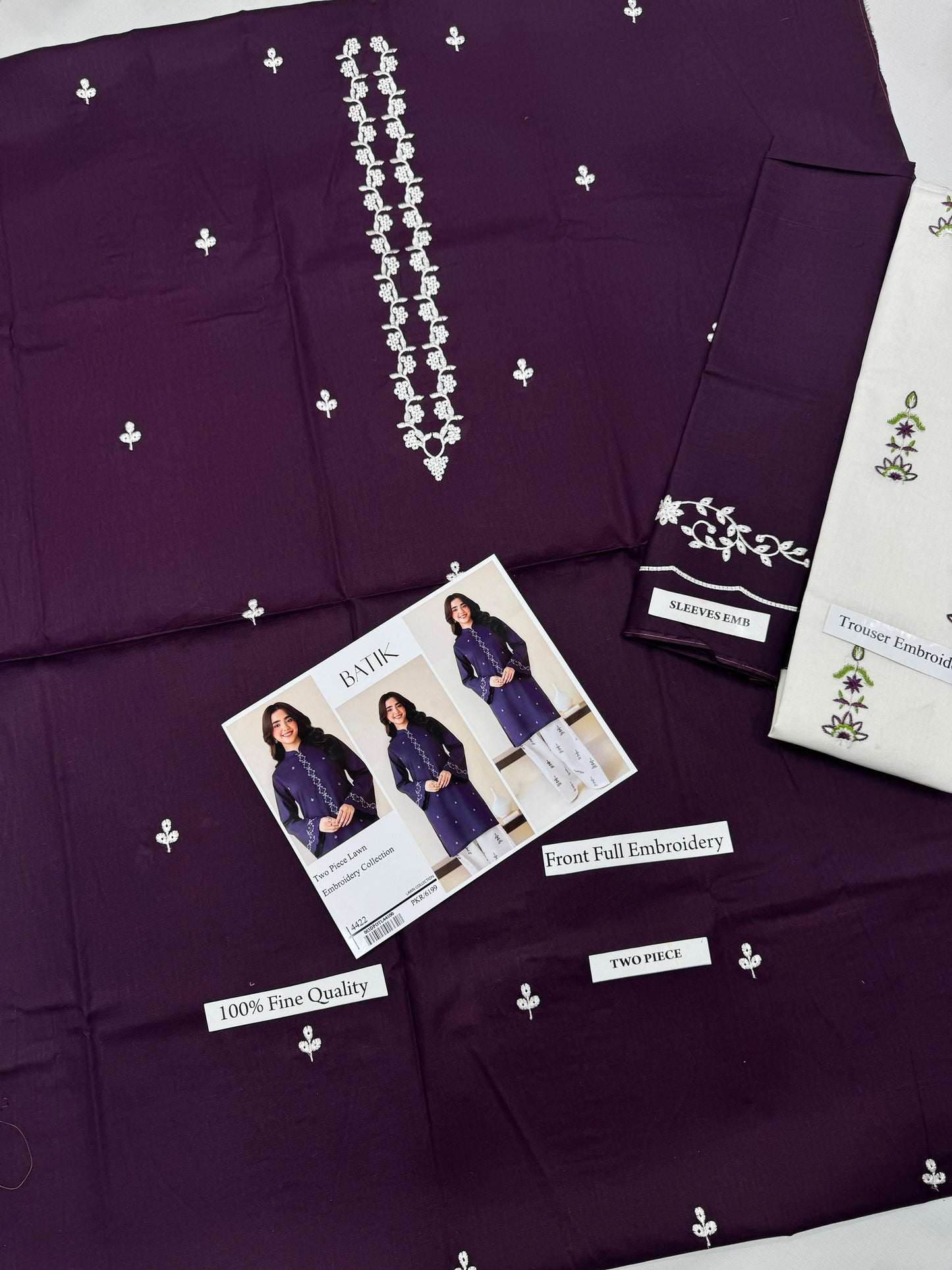 BATIK 2 PC EMBROIDERED LAWN