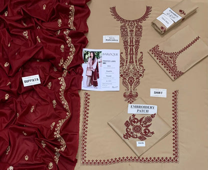 3 PC EMBROIDERED LAWN