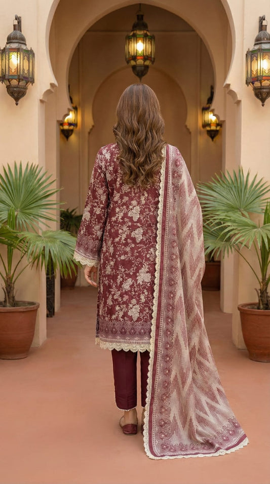 SHANZAY 3 PC PRINTED LAWN