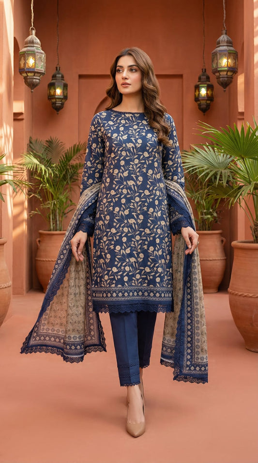 SHANZAY 3 PC PRINTED LAWN